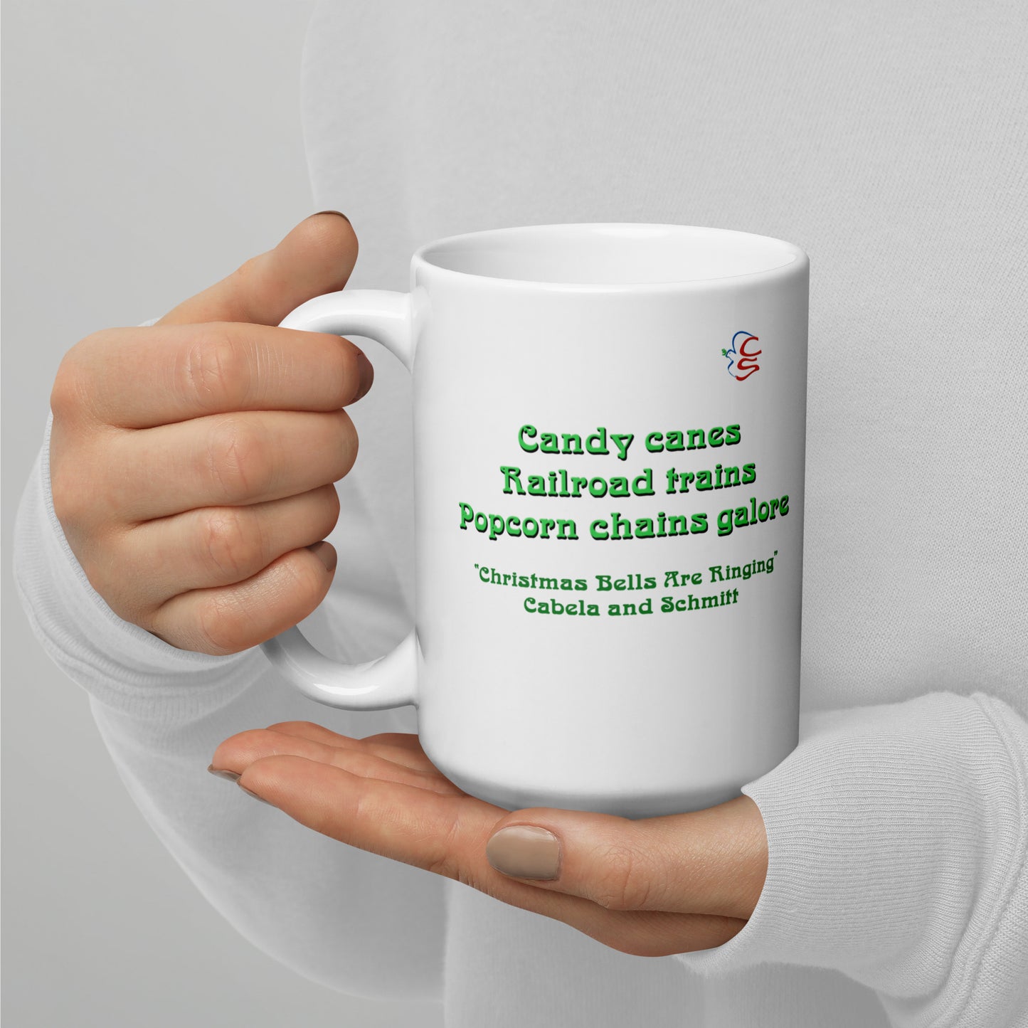 White glossy mug "Candy Canes"