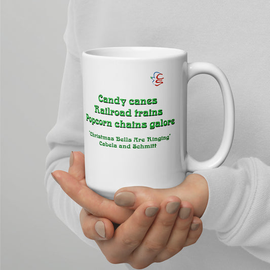 White glossy mug "Candy Canes"