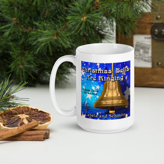 "Christmas Bells Are Ringing" White Glossy Mug