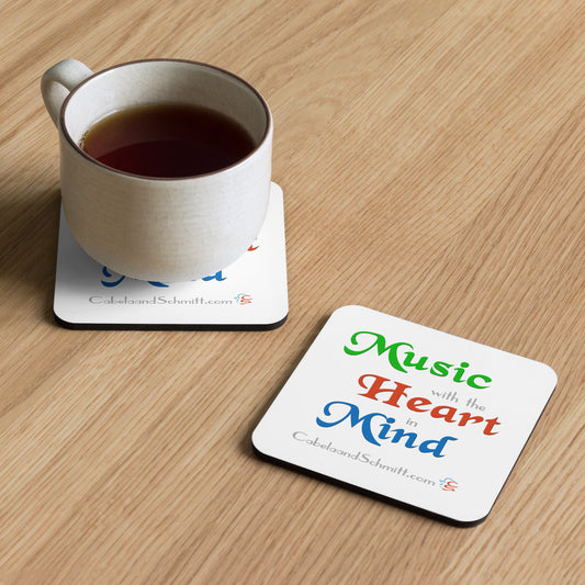 Cork-back coaster "Music with the Heart In Mind"