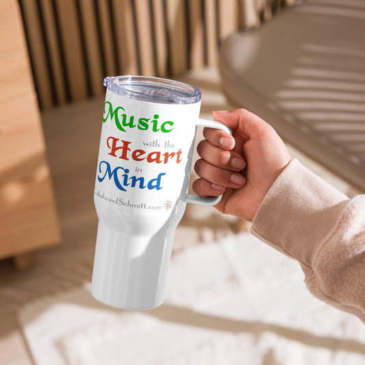 Travel mug with a handle "Music with the Heart in Mind"