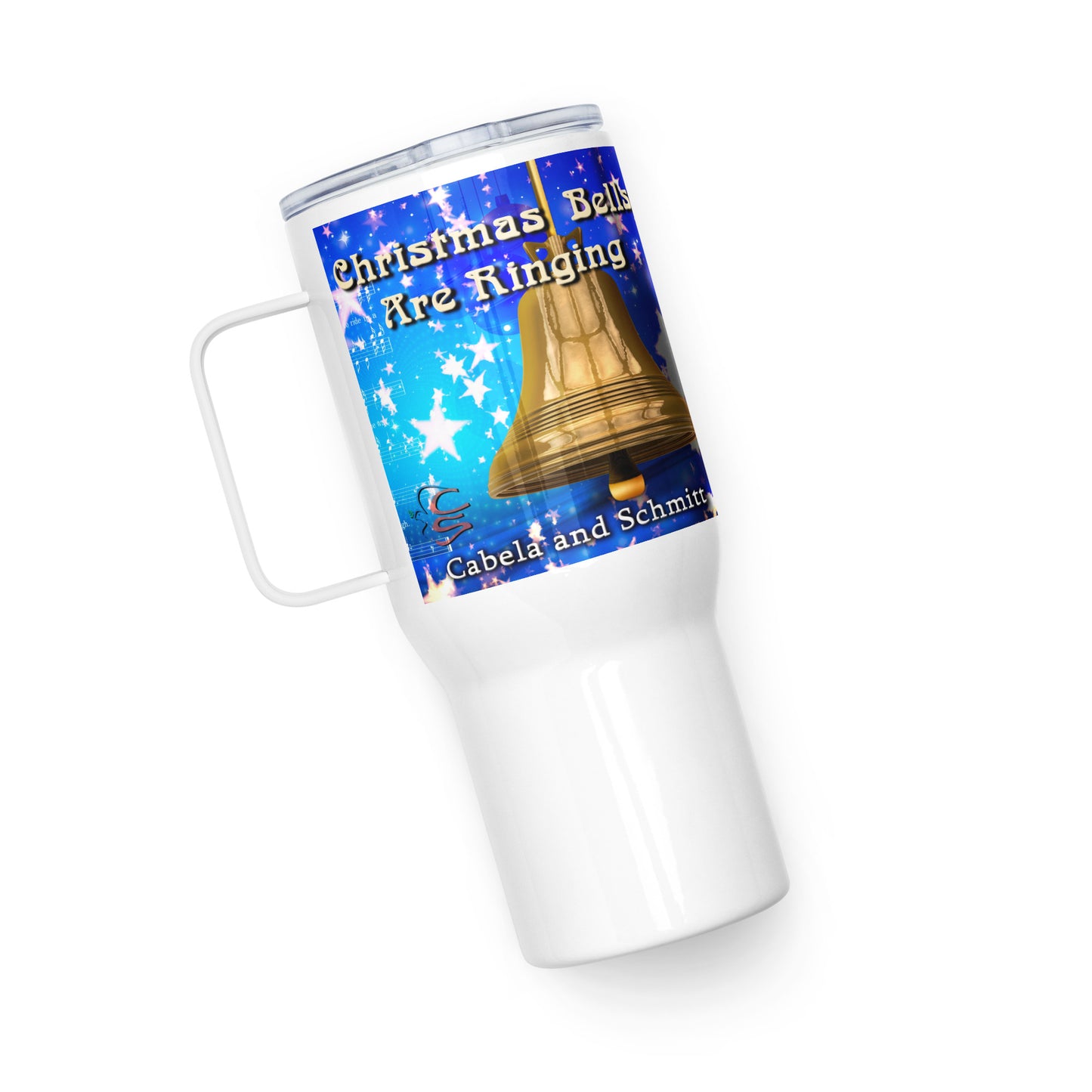 Travel mug with a handle "Christmas Bells Are Ringing"