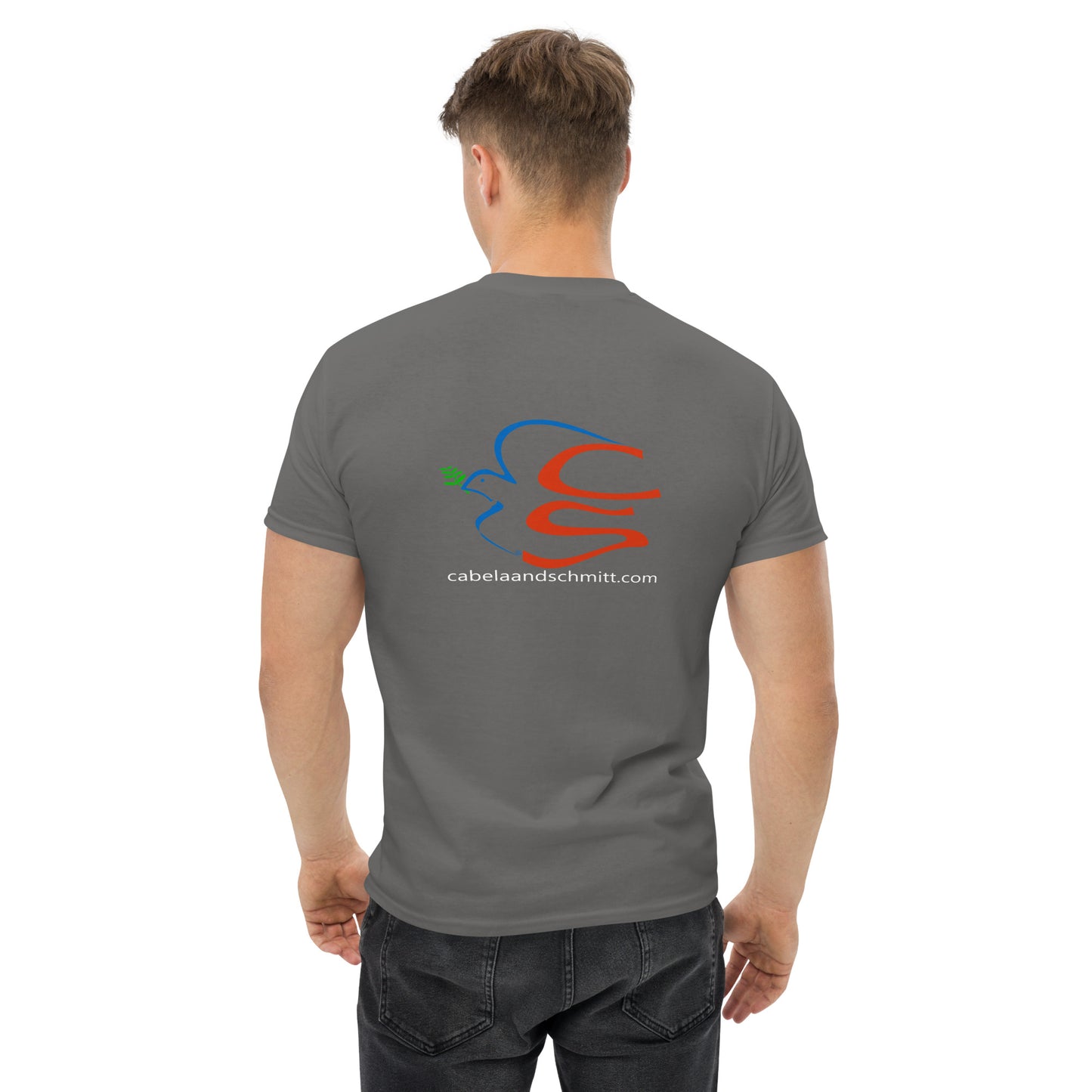 Cabela and Schmitt logo and URL Unisex classic tee version 2