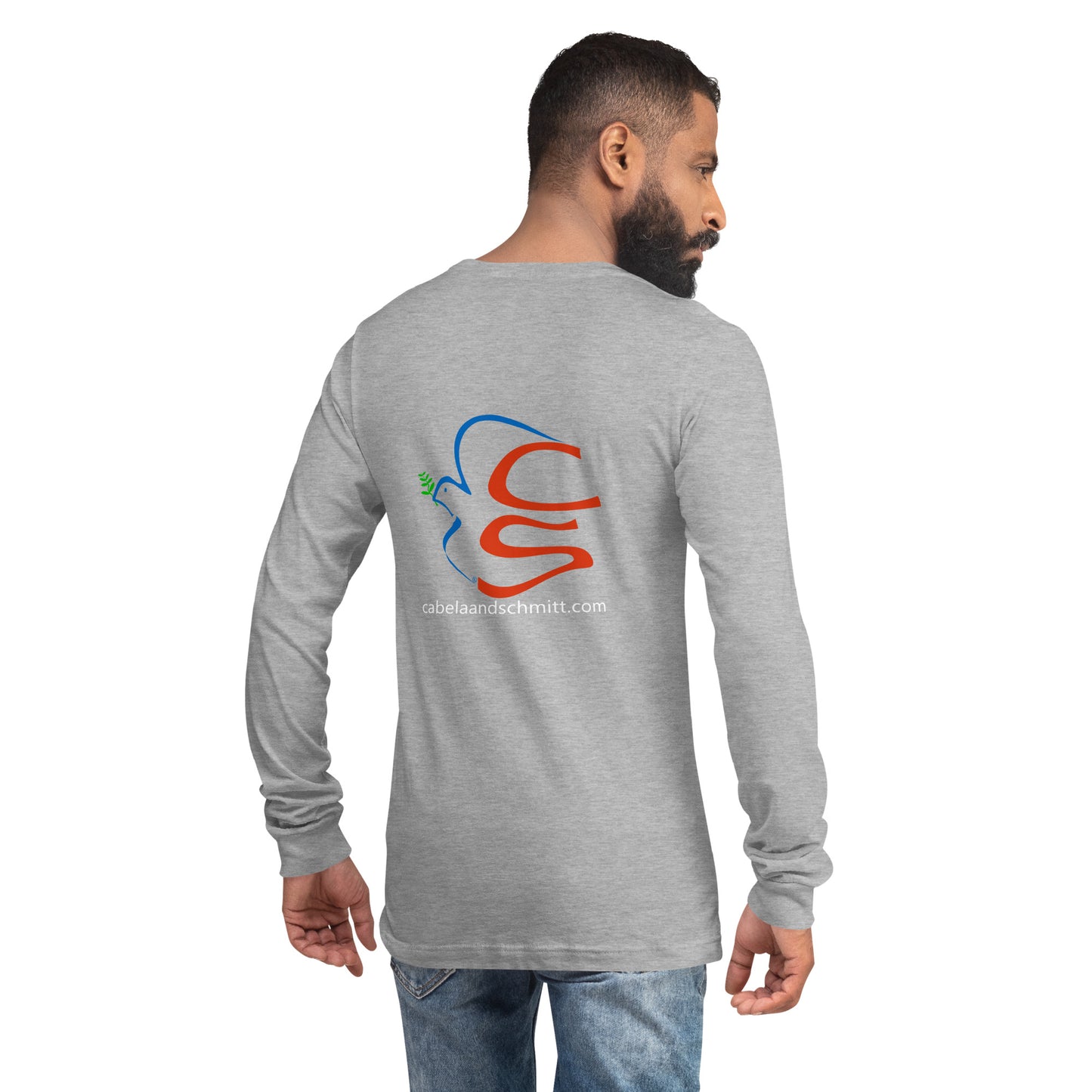 Cabela and Schmitt logo and URL Unisex Long Sleeve Tee