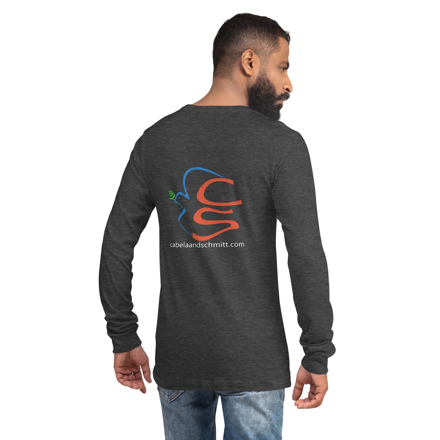 Cabela and Schmitt logo and URL Unisex Long Sleeve Tee