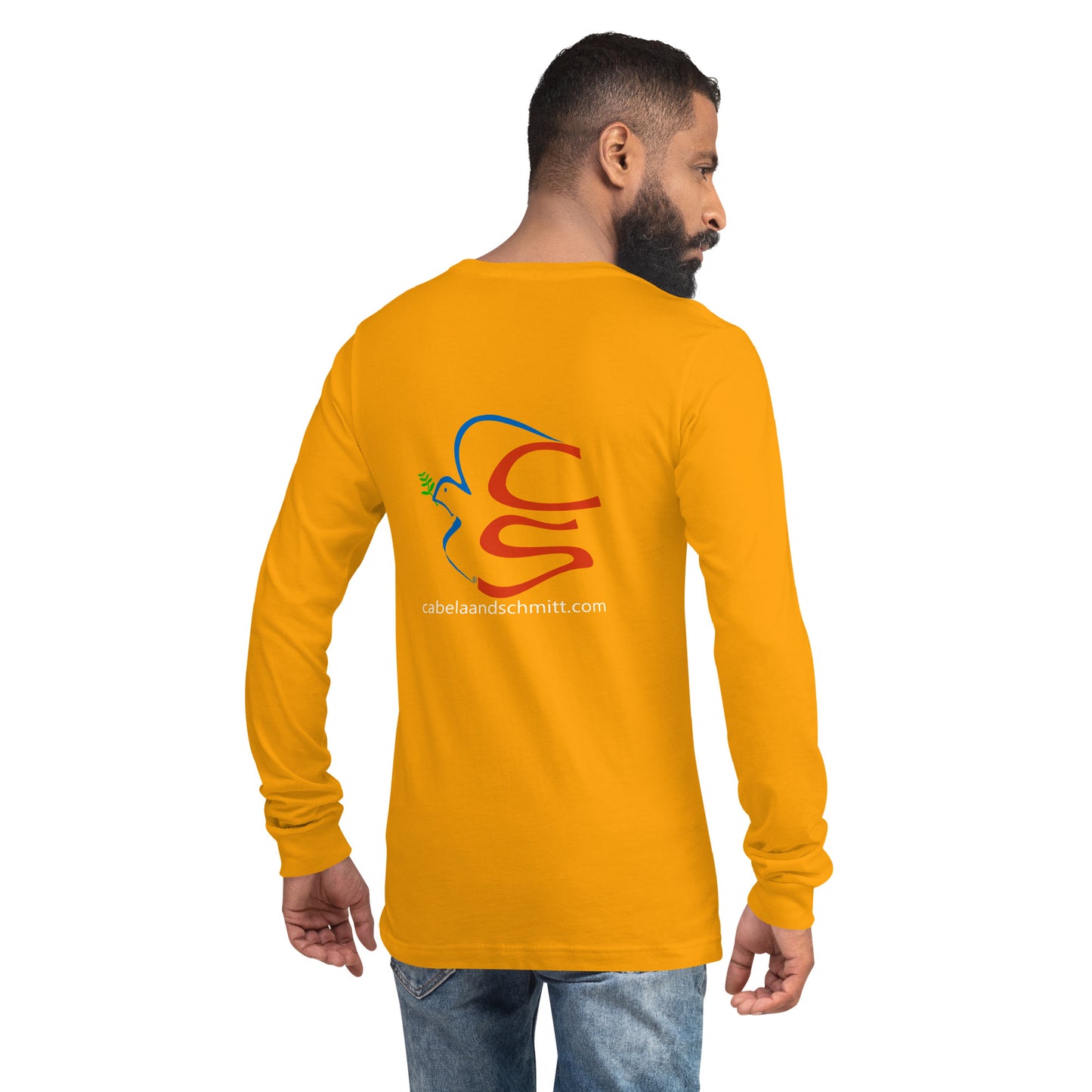 Cabela and Schmitt logo and URL Unisex Long Sleeve Tee