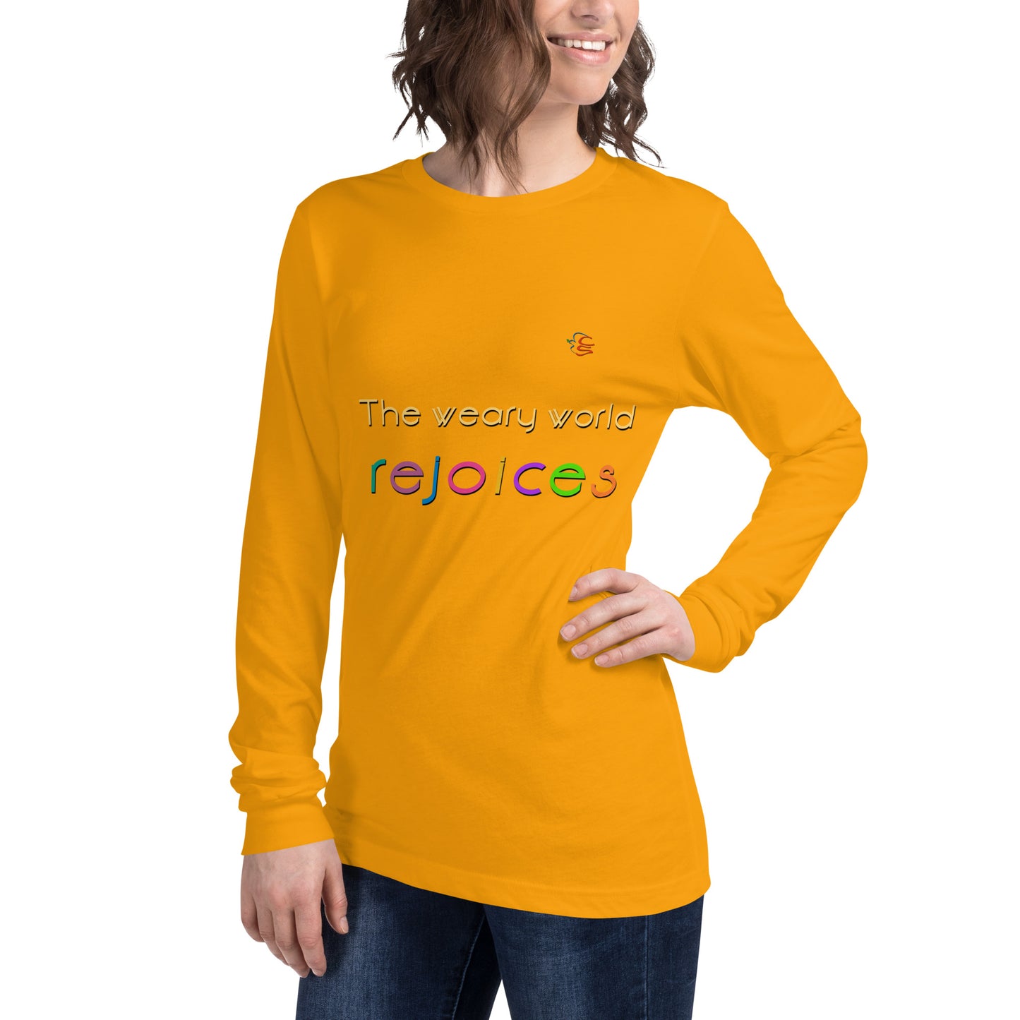 Unisex Long Sleeve Tee "The weary world rejoices"