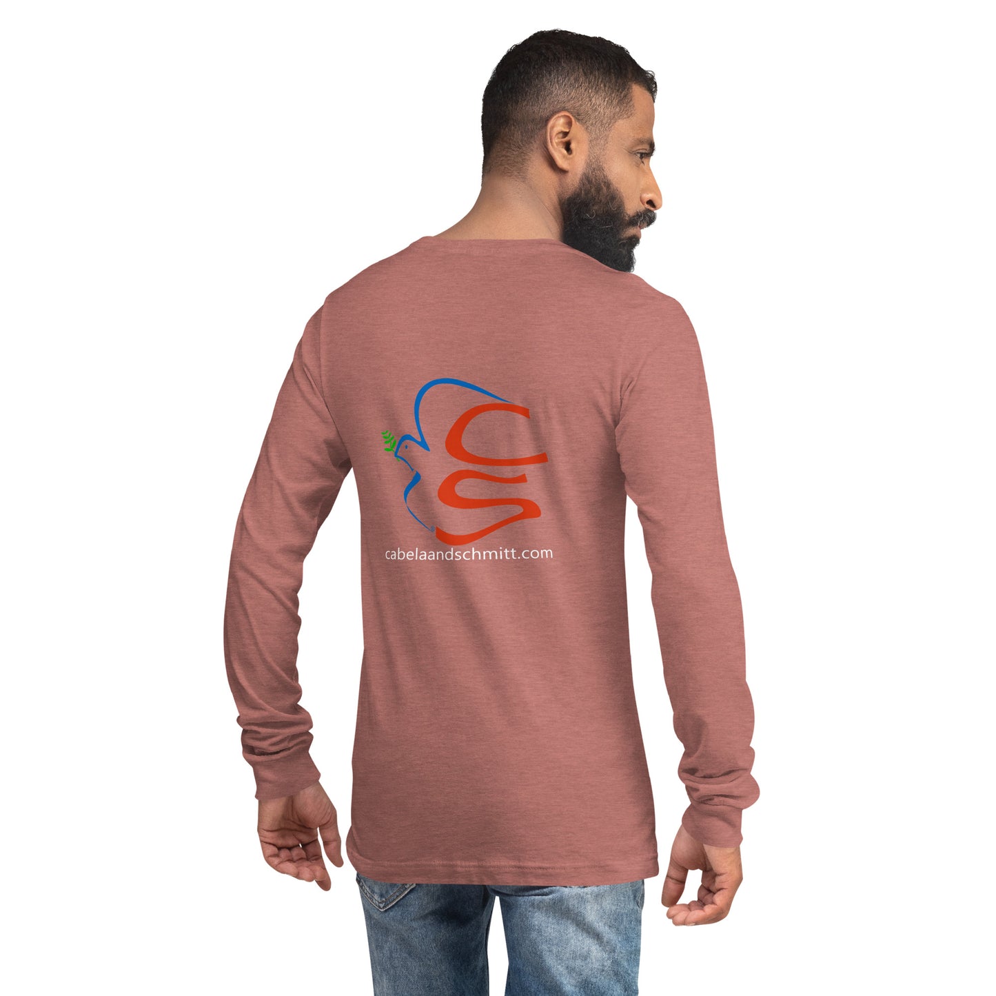 Cabela and Schmitt logo and URL Unisex Long Sleeve Tee