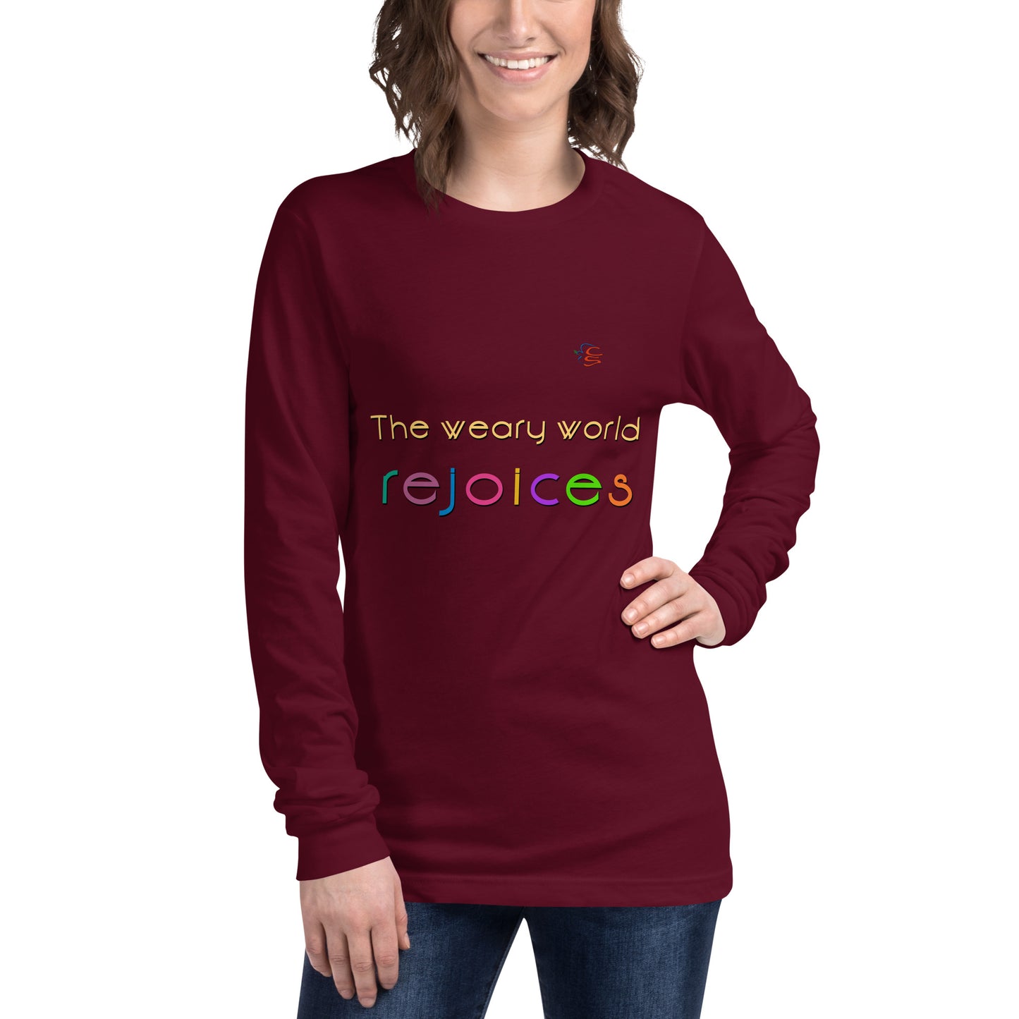 Unisex Long Sleeve Tee "The weary world rejoices"