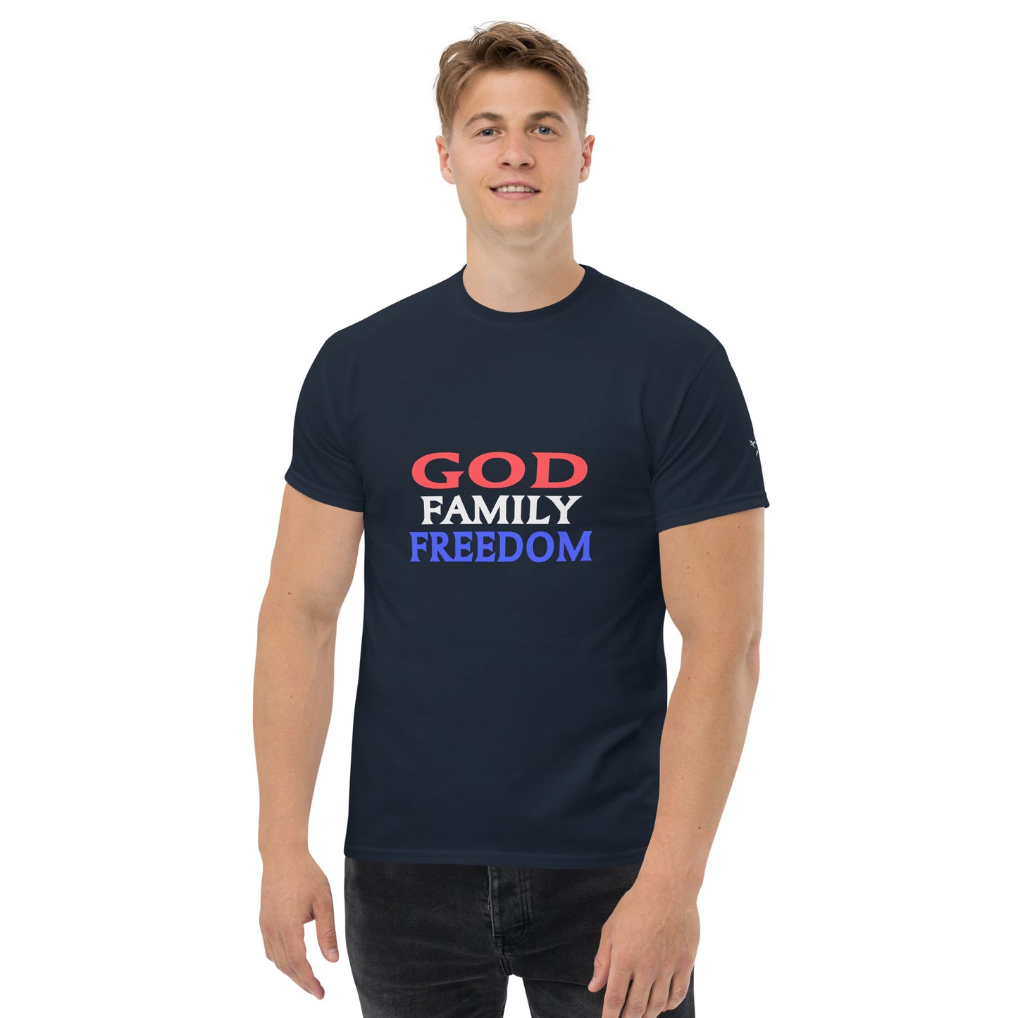 Men's classic tee "God Family Freedom"